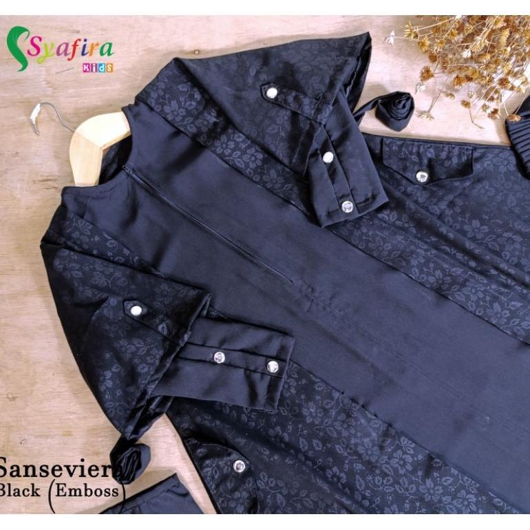 Kualitas Super Set Abaya Gamis Hitam/Warna Jilbab Cadar Anak Perempuan Syar'I Sanseviera Emboss By S