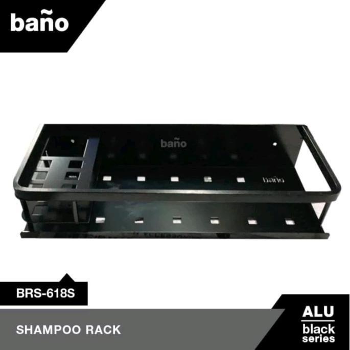 Rak sabun dan sikat gigi segi / Tempat sabun / Tempat sikat gigi bano hitam kamar mandi