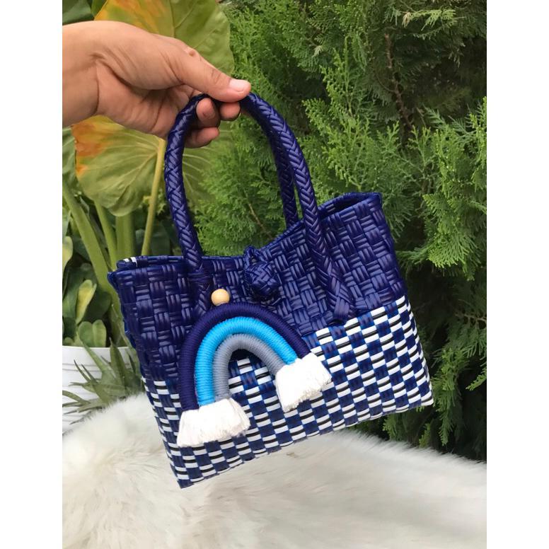 NEW DEALS TAS ANYAMAN PLASTIK TAS JALI PREMIUM MINI TOTE BAG ANYAMAN