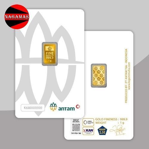 Antam Logam Mulia Certieye 1 Gram, Lm Antam Certieye, Emas Batangan Kepingan 1 Gram Original Dan Ter