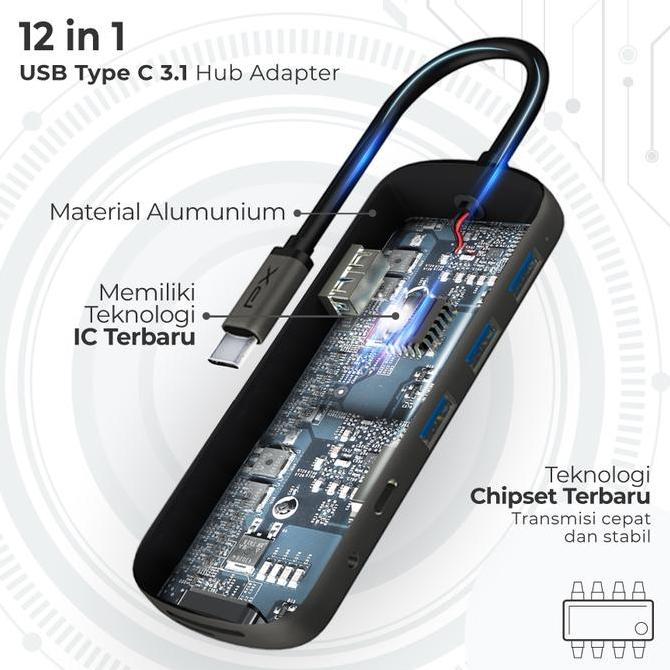 Trikalw- Usb Hub Converter Type C Hub Adapter Laptop Tablet Type C 3.1 To Hdtv 4K Usb 3.0 Vga Lan Rj