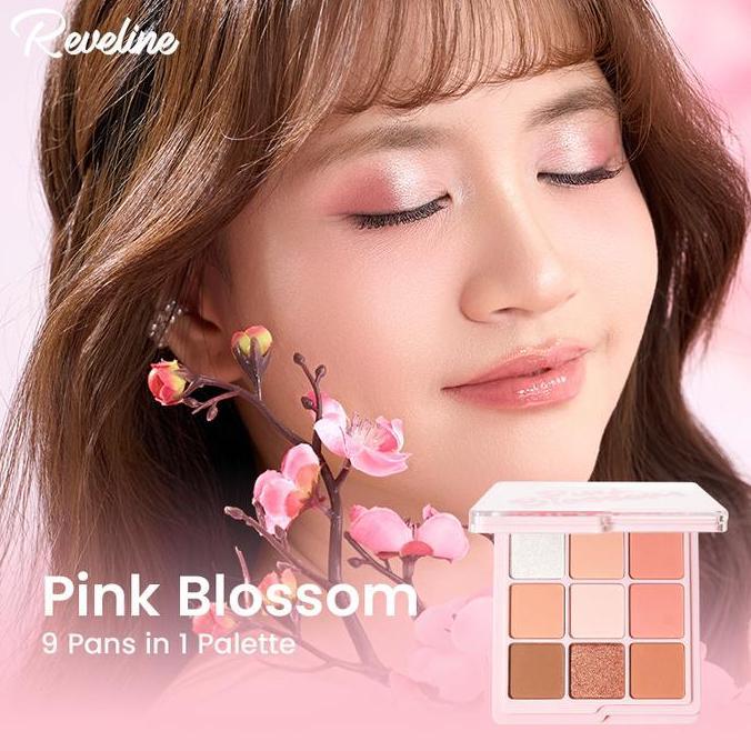 Eayea- Reveline Eyeshadow Palette | Make Up Pallete Pink Blossom Peachy Brown Glitter Creamy