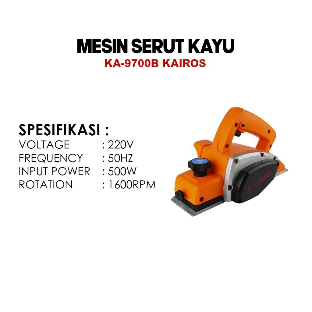 Ms Kairos Planer Listrik Ka-9700B Mesin Serut Kayu / Mesin Ketam / Mesin Serut Listrik 500W Model Ma