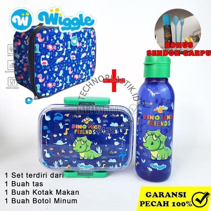 WIGGLE PAKET HEMAT PINK DESSERT LUNCH BOX BAG LUNCH BOTTLE Kotak Bekal Lock Botol Tas Lunch Bag
