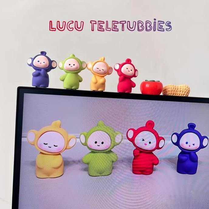 1Set-4pcs Pajangan Meja Lucu Teletubbies Boneka Mini Imut Menggemaskan Dekorasi Meja Gemoy Viral Kar