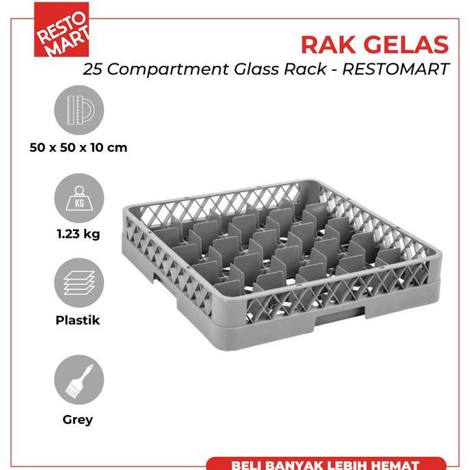 Rak Gelas / Keranjang Gelas 25 Lubang / 25 Compartment Glass Rack RESTOMART Plastik (2835035) (F12) 