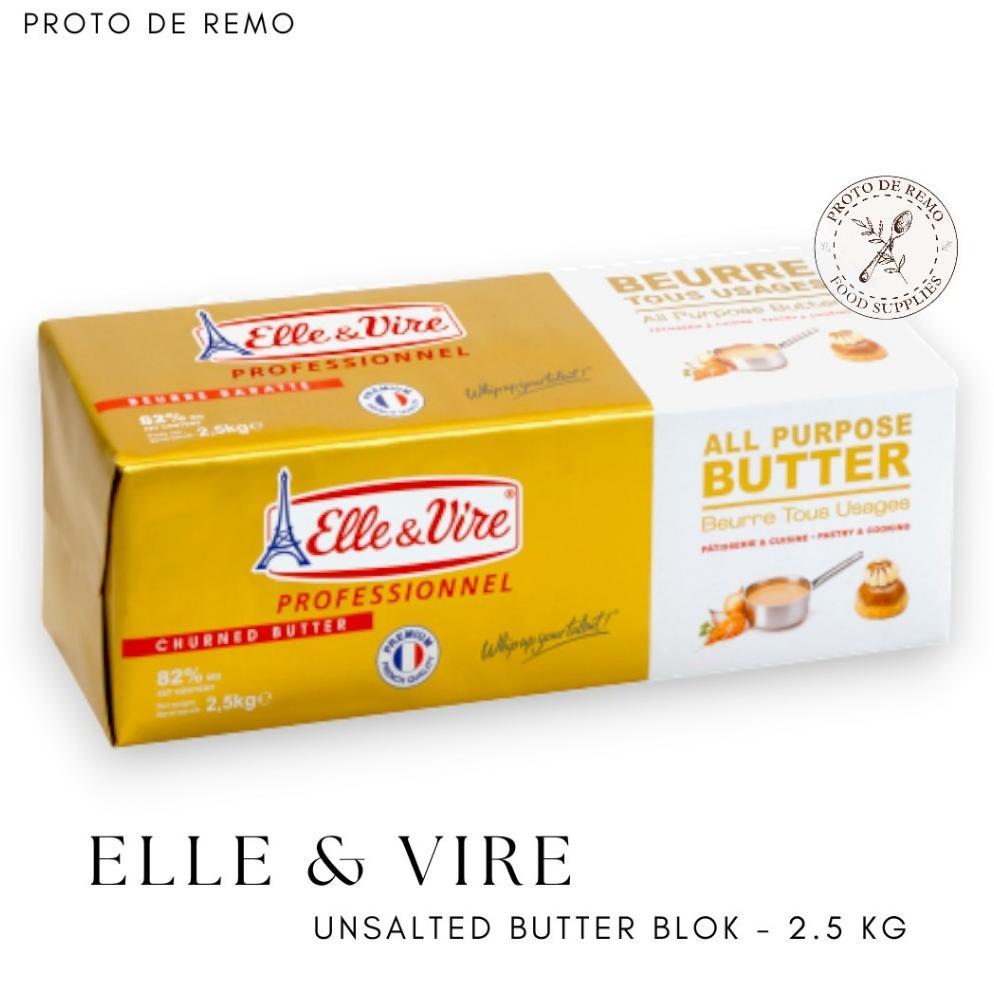 [CAQUEEN] Butter Unsalted Elle & Vire Blok 2.5kg