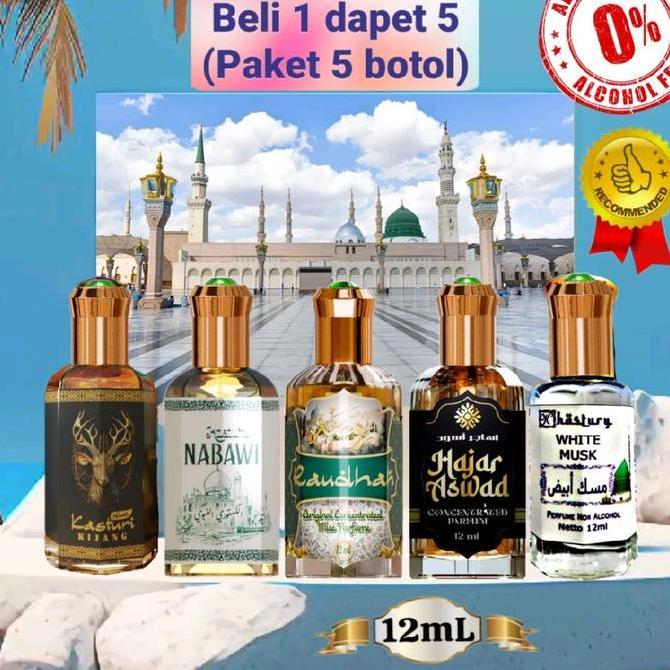 Mist- (Best Seller 5 In 1) Minyak Wangi   Parfum Paket Bundling 5 Botol Parfum Non Alk0Hol, Kasturi 