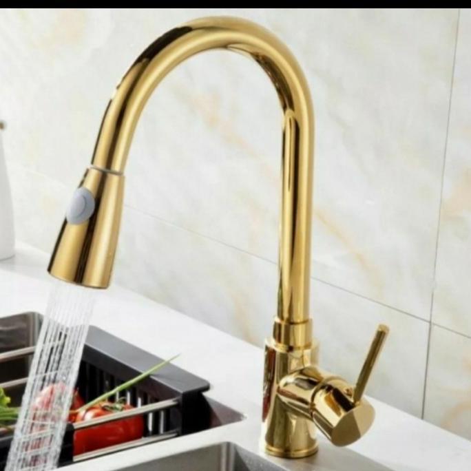 kran panas dingin tarik gold / kran pantry gold
