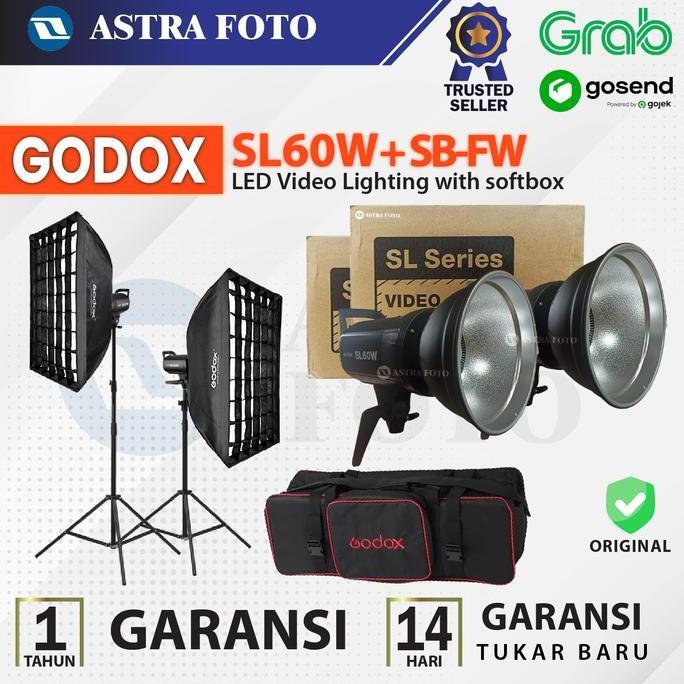 Paket Lampu Studio Godox SL60W - Godox SL 60 W LED Video Lighting
