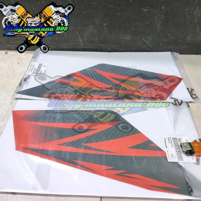 STICKER STRIPING TANGKI NINJA 150 SS ORANGE SE 2015 KIRI KANAN ORI KGP PROMO