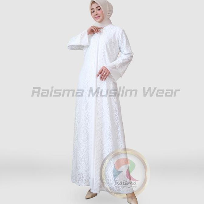 Raisma - Ricca Gamis Hitam Wanita Motif Full Brokat Dress Wanita Muslim Terbaru Ready