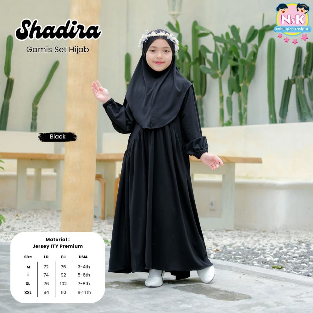 SHADIRA GAMIS ANAK SET HIJAB JERSEY ITY PREMIUM // BY NSK