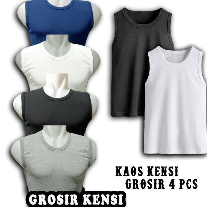 DS113 >> Paket 4 pcs Kaos Kensi Pria Dewasa / Kensi Pria Polos / Baju Kensi Pria Dewasa / Kaos Kutan