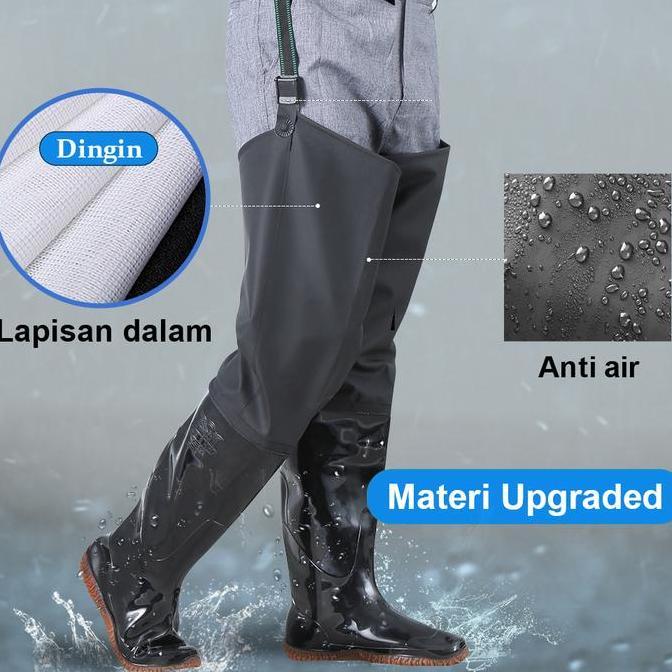 DS164 - Sepatu Boots Karet Anti Keong Sawah Petani Panjang Sampai Paha Lembut