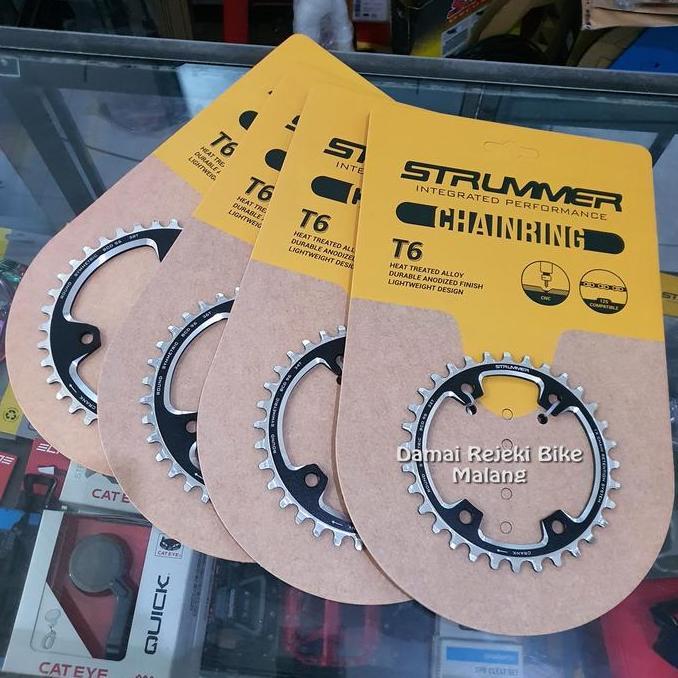 Strummer Chainring Crank single BCD 96 mm Asimetris 32T 34T 36T 38T 40T Narrow Wide Aluminium CNC