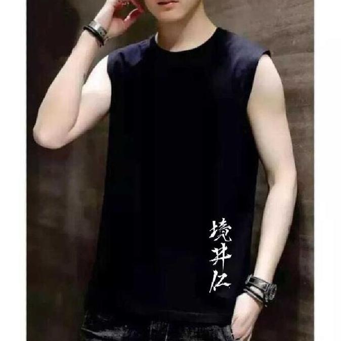 DE35 - / Singlet Pria Dewasa Motif New Kanji / Singlet Gym Pria / Baju Tanpa Lengan Pria / Baju Oblo