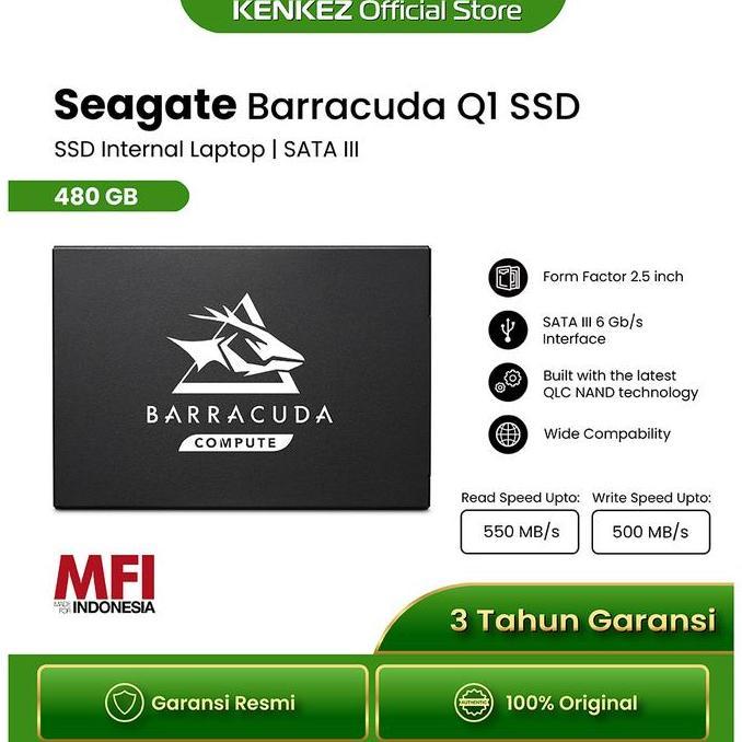 NEW Seagate BarraCuda Q1 SSD Internal Laptop 480GB SATA III Storage