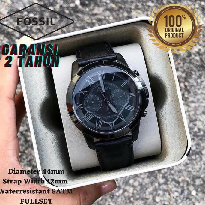 Jam Tangan Pria Fossil FS5132 Grant Chronograph Black - Jam Pria - Jam Tangan Kulit Pria - Jam Tanga