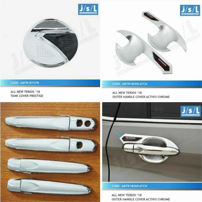 Paket Outer Handle Tank Cover All New Terios 2018-2021 Chrome Premium