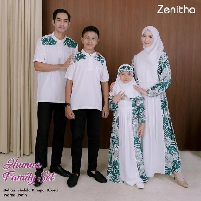 Zenitha - Humna BW (Broken White)/ Hitam/ Teracota Sarimbit Keluarga Lebaran Couple Family Set Premi