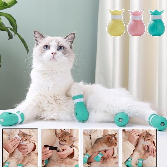 4 PcsPenutup Kaki Kucing / Penutup Kaki Hewan Peliharaan / Sepatu Hewan Peliharaan / Sepatu Kucing /