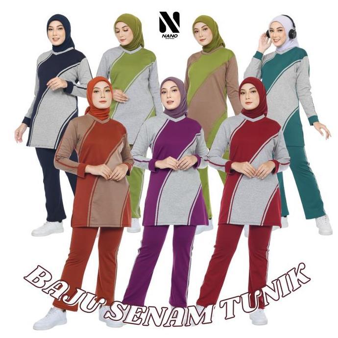 Nano Sportswear Baju Senam Muslim Wanita / Baju Senam Muslim Das Tunik / Baju Senam Wanita / Setelan