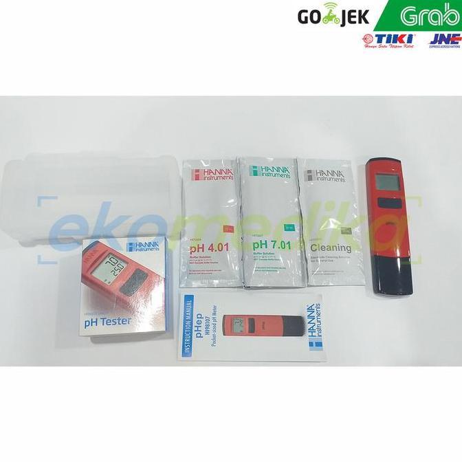 Presisix- Hanna Hi 98107 Ph Meter Pocket Tester Alat Pengukur Ph Air Range 0-14 Akurat Cepat 4X1.5V 