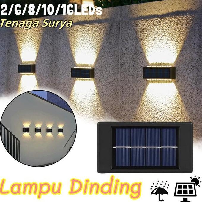 2/6/8/10/16 LED Lampu Dinding Halaman Lampu Dinding Tenaga Surya Tenaga Surya Lampu Taman Tenaga Sur