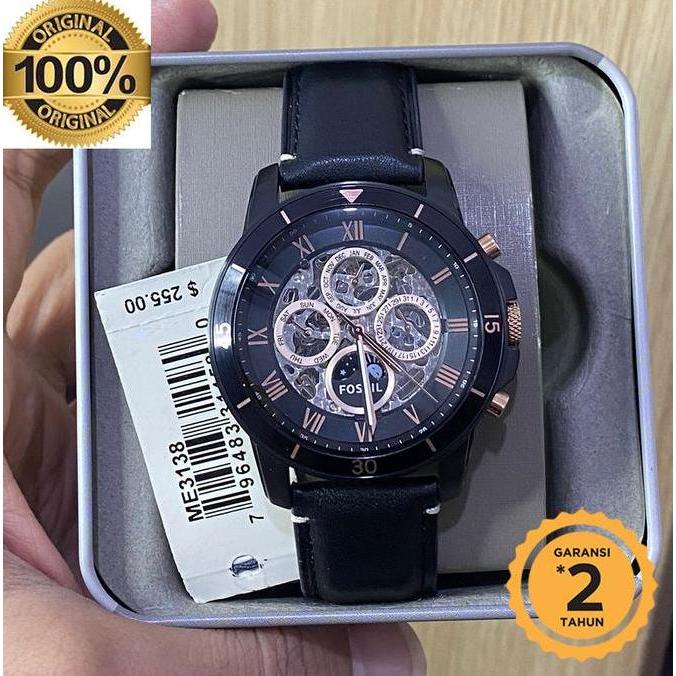 ME3138 Grant Sport Automatic Skeleton Dial Black original terlaris