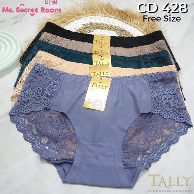 Tally Cd 428 Celana Dalam Seamless Renda | Free Size | Fit To L | Low Waist | Bahan Seamless Renda