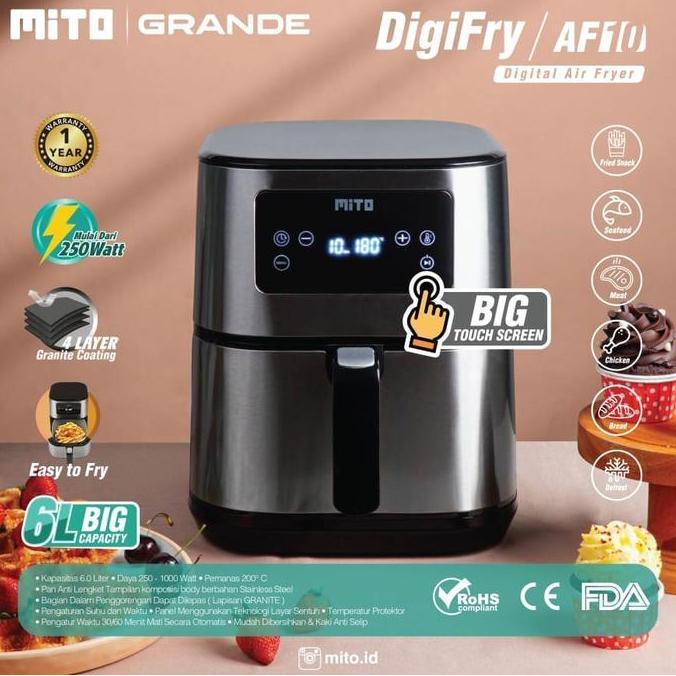 Air Fryer Mito AF 10 Jumbo 6 Liter Digital Airfryer Mito Grande AF-10