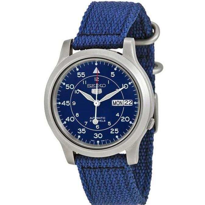 Seiko 5 SNK807K2 Automatic 21 Jewels Blue Military Nylon Strap terlaris