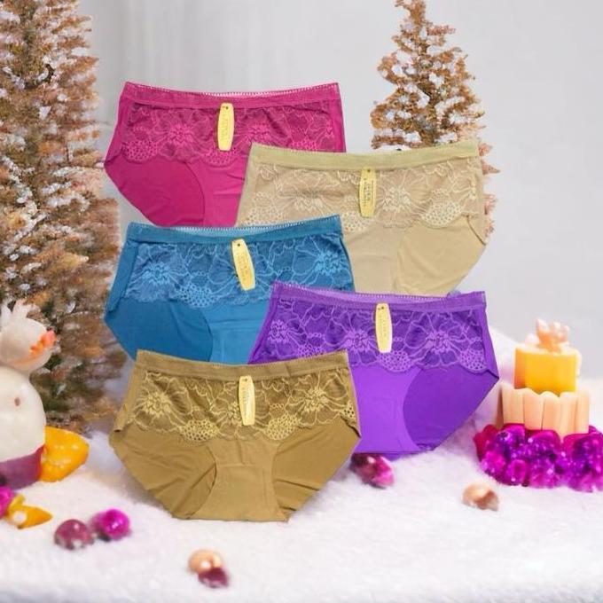 Misso Kode CD8422 Cd Celana Dalam Wanita Seamless Motif Bahan Satin Bunga Seamles Bunga