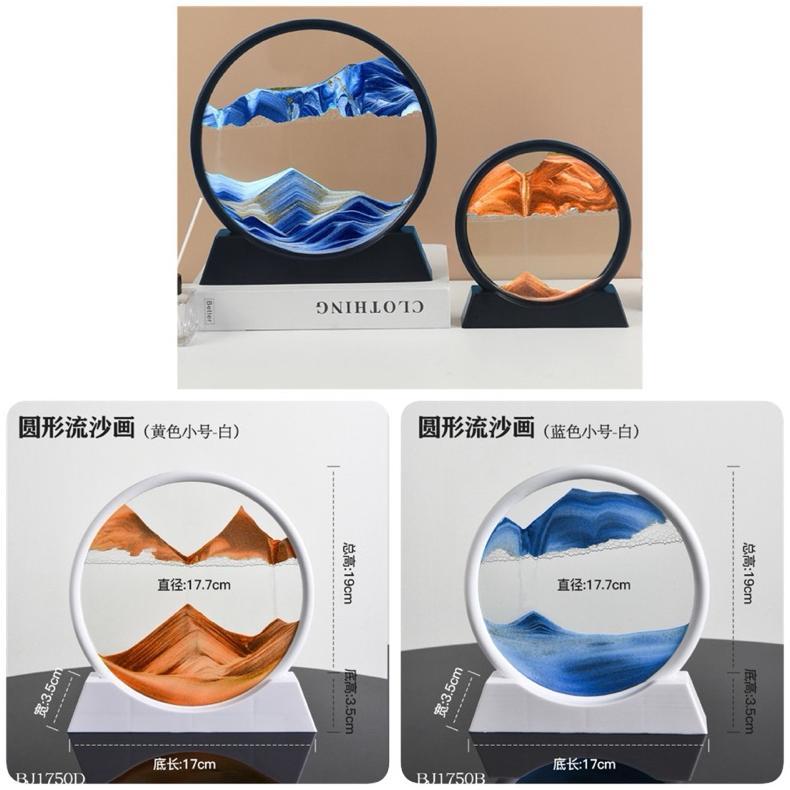 Ornament Pasir 3D Kaca  Quicksand Jam Pasir Lukisan Painting