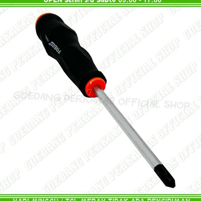 Obeng Ketok 4 Inch Plus Gagang Karet Freed / Obeng Getok Pembuka Baut