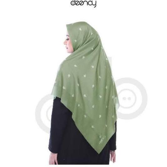 HIJAB DEENAY AKSARA ARMY SYARI MOTIF KERUDUNG SEGIEMPAT BAHAN VOAL PREMIUM