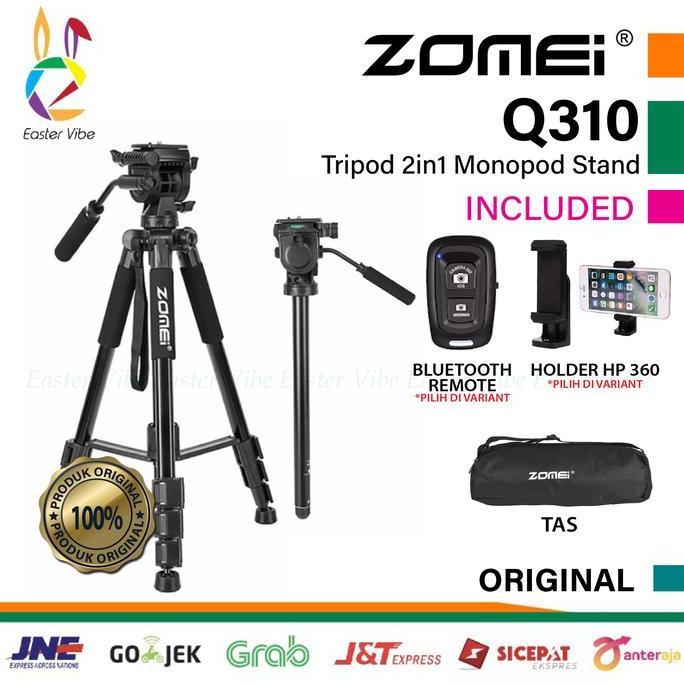 Zomei Q310 Tripod 2in1 Monopod Stand Kamera Phone Portable Q-310