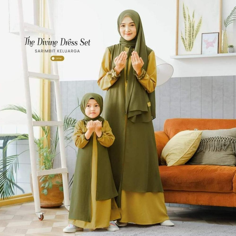 GAMIS COUPLE IBU ANAK PLUS HIJAB / GAMIS SERIMBIT / MUSLIM KELUARGA / GAMIS KOLEKSI 2023