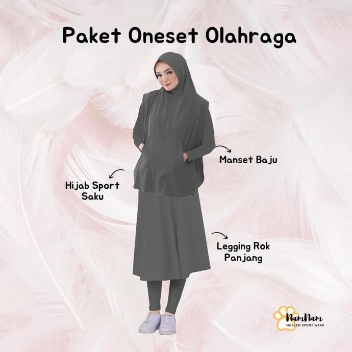 Paket setelan outfit olahraga muslimah hijab