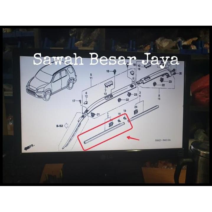 DISKON WEATHER STRIP - KARET PELIPIT PLIPIT LIST LIS GARNISH BAWAH KACA PINTU LUAR DEPAN HONDA CRV C