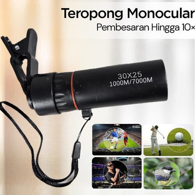 DRAMANINE Teropong Monocular Zoom Telescope Compact 10X