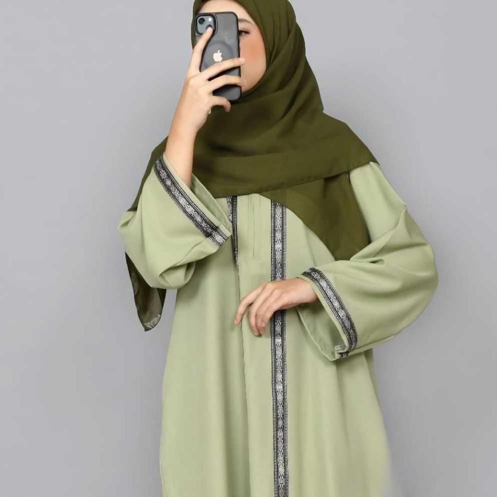 TERBARU PROMO Gamis Abaya Madinah Renda Bordir Premium