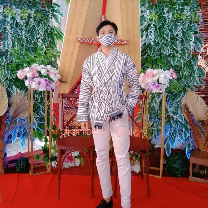 BELI outer kimono pria tenun etnik P33 Cardigan Batik BELI