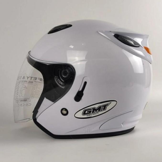 Allthebest- HELM HALF FACE GMT/HELM DOUBLE VISOR/HELM MOTOR SNI/HELM /PUTIH