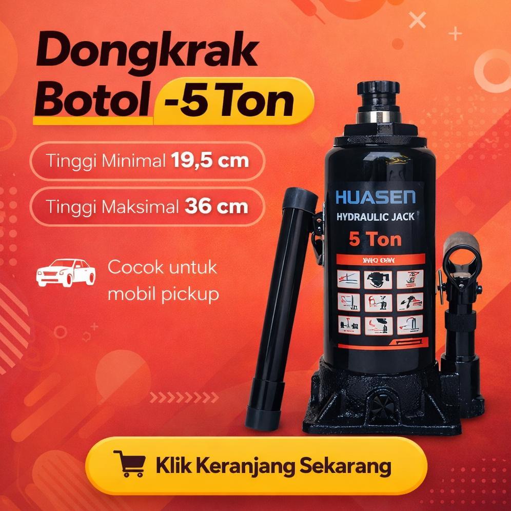 Dongkrak 5 Ton Hidrolis Botol Merk Huasen Kualitas Japan Setara Tekiro Harga Termurah Cocok Untuk Pi