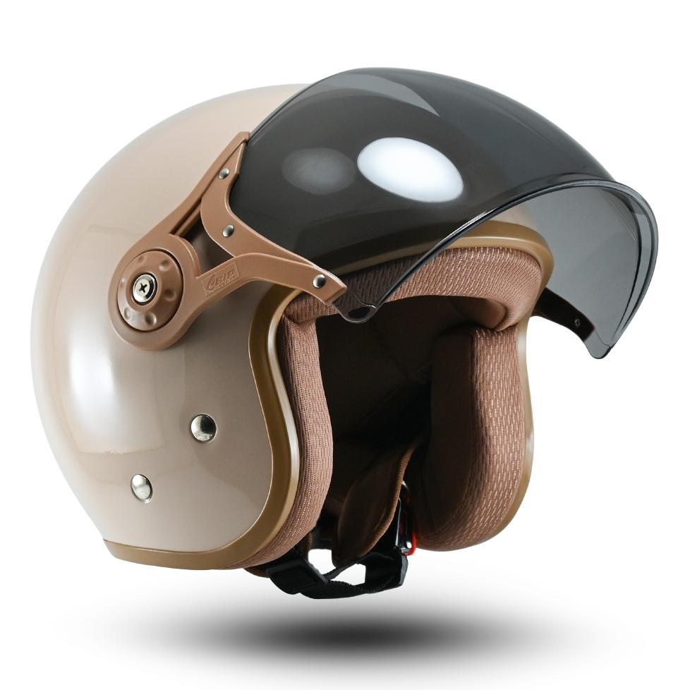 Helm Retro Pilot Full face Helem Rsix Wanita SNI Hijab Friendly Half Face Bogo Terbaru / Helm Wanita