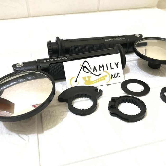 Paket Hand Grip Barracuda + Spion Jalu Bulat Stang Cnc Motor Universal Original Dan Terpercaya