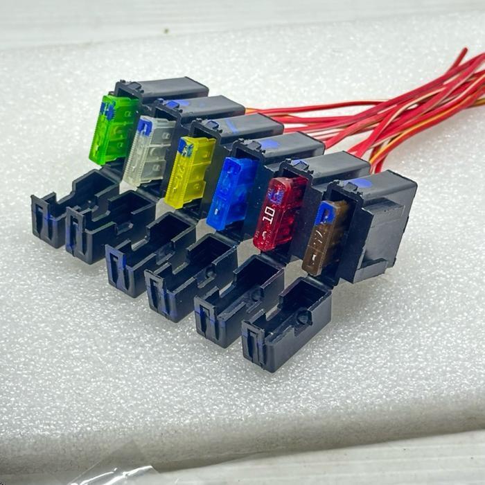Rig Fuse Box Rumah Sikring Tancep + Sikring 7,5A 10A 15A 20A 25A 30A Universal Motor Mobil Original 
