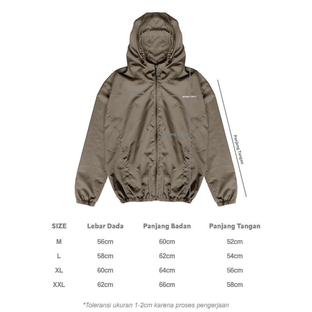 Terbaru Prayerfaith - Jacket Parasut Pria Waterproof Hoodie Jumbo Outdoor Keren